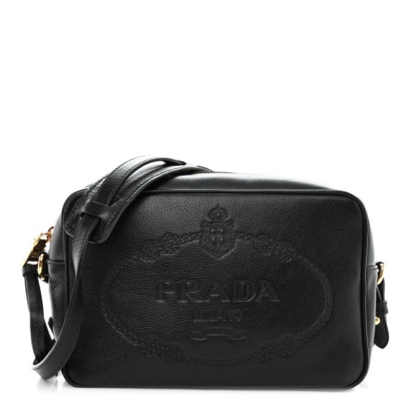 Prada bandoliera Black Glace Calf Leather crossbody bag - Picture 1 of 16
